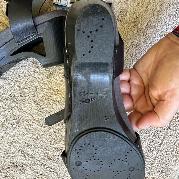 Dansko black wedge heels with leather upper - Picture 10 of 11